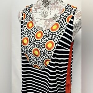 🛍️THML  Black, white and orange graphic print tank size S.‎